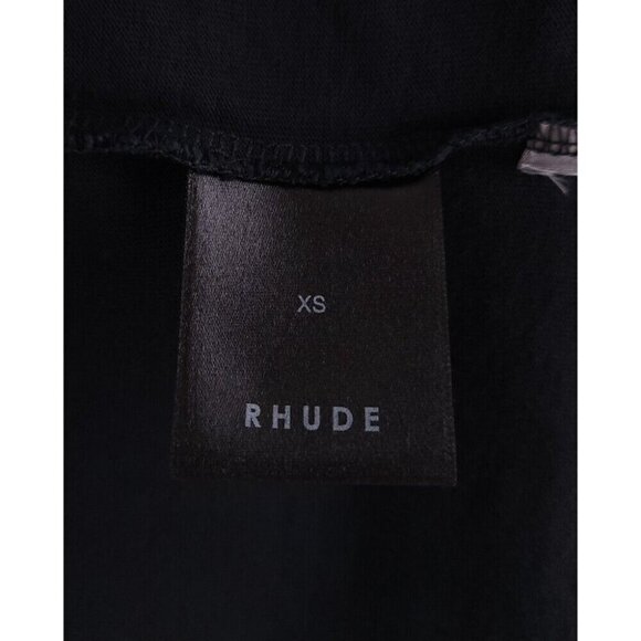 Rhude Logo Embroidered T-Shirt XS Mens Black Cotton Tee - Picture 10 of 11